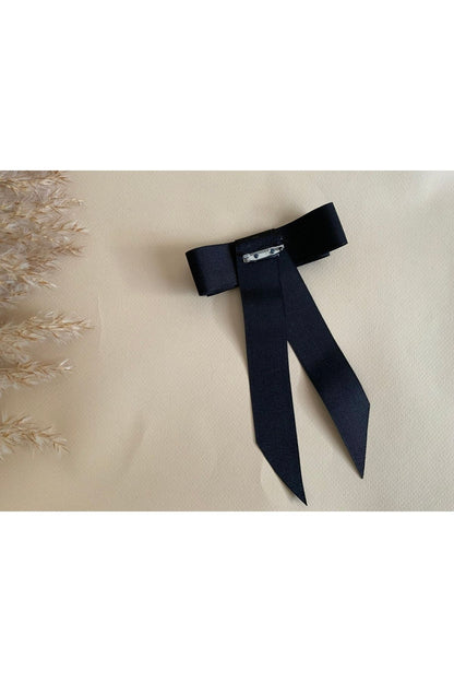 (G) Schwarze Bandbrosche Anstecknadel