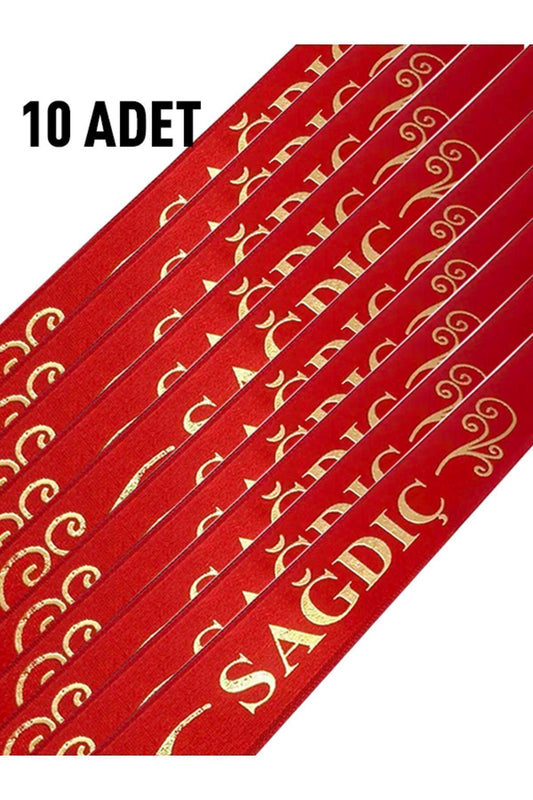 Kırmızı Sağdıç Kurdelesi Sağdıç Kolluk Kol Kurdele Kına Gecesi Düğün Malzemeleri (10 ADET)