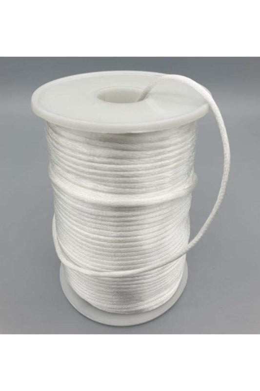 Saten-floş Ip (sıçan Kuyruğu) Kalınlığı 2 mm. Renk Beyaz 10 metre