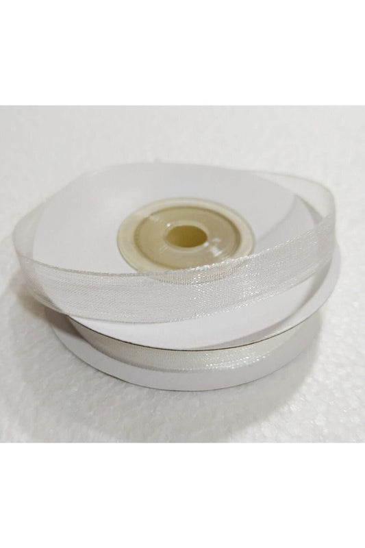 Beyaz Organze Tül Kurdele 1 Cm