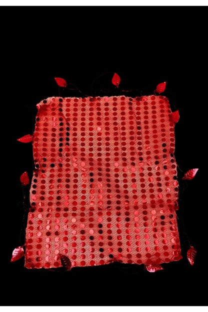 5er-Pack rote Halay-Taschentücher für Hochzeiten und Henna – mit Pailletten und stilvoll