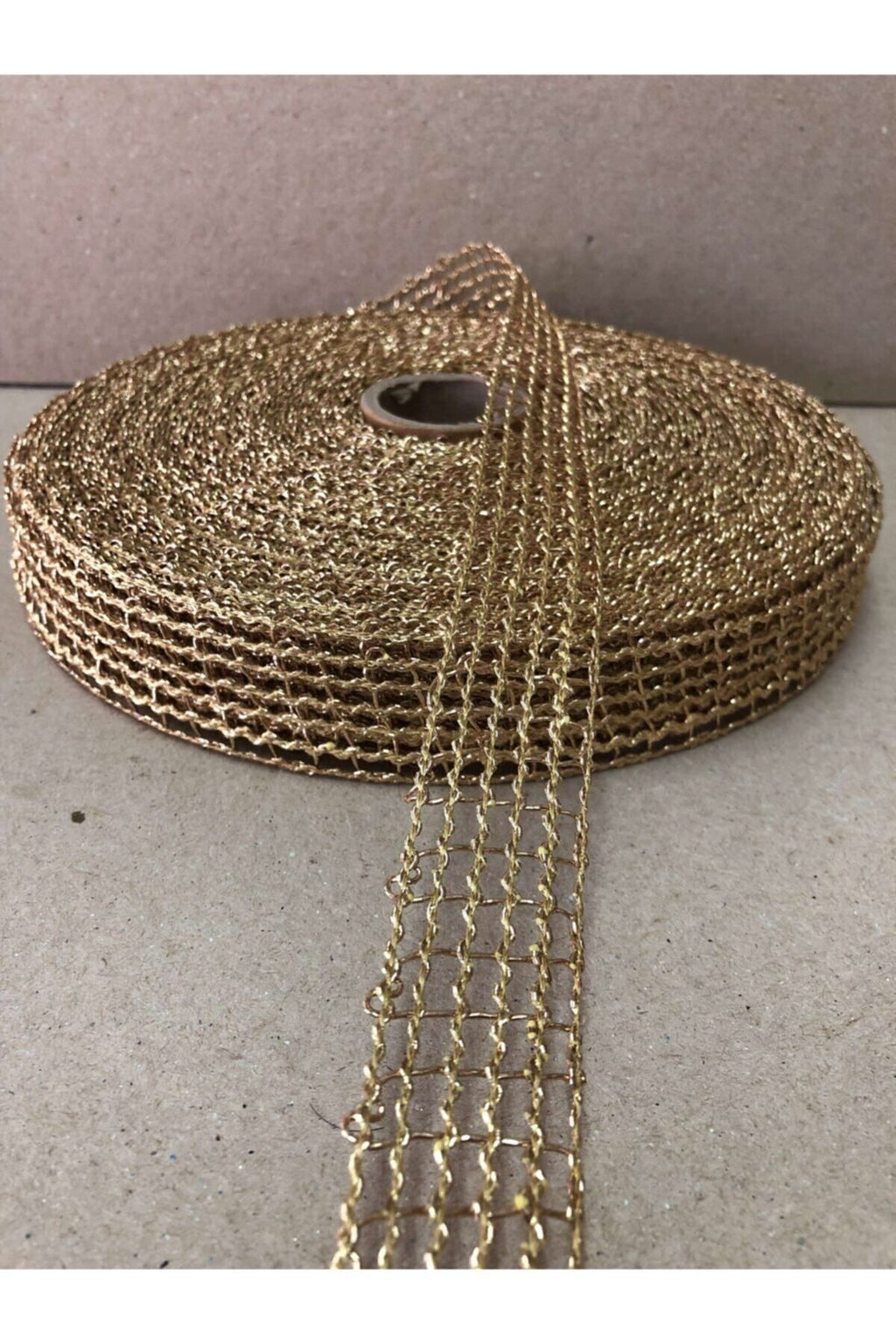 3 Metre Altın Jüt File Kurdele (2.5 Cm En)