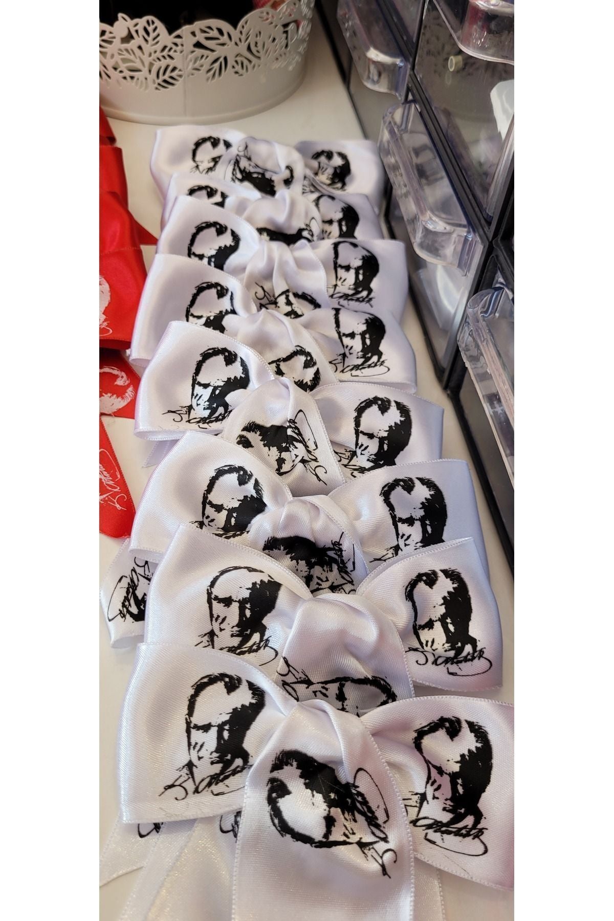 Atatürk desenli otomatik toka 12 li set