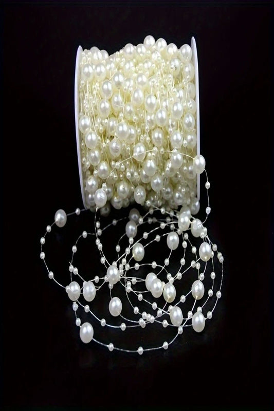 Krem Misina İnci – 2 Metre, Takı ve Süsleme İçin Mükemmel