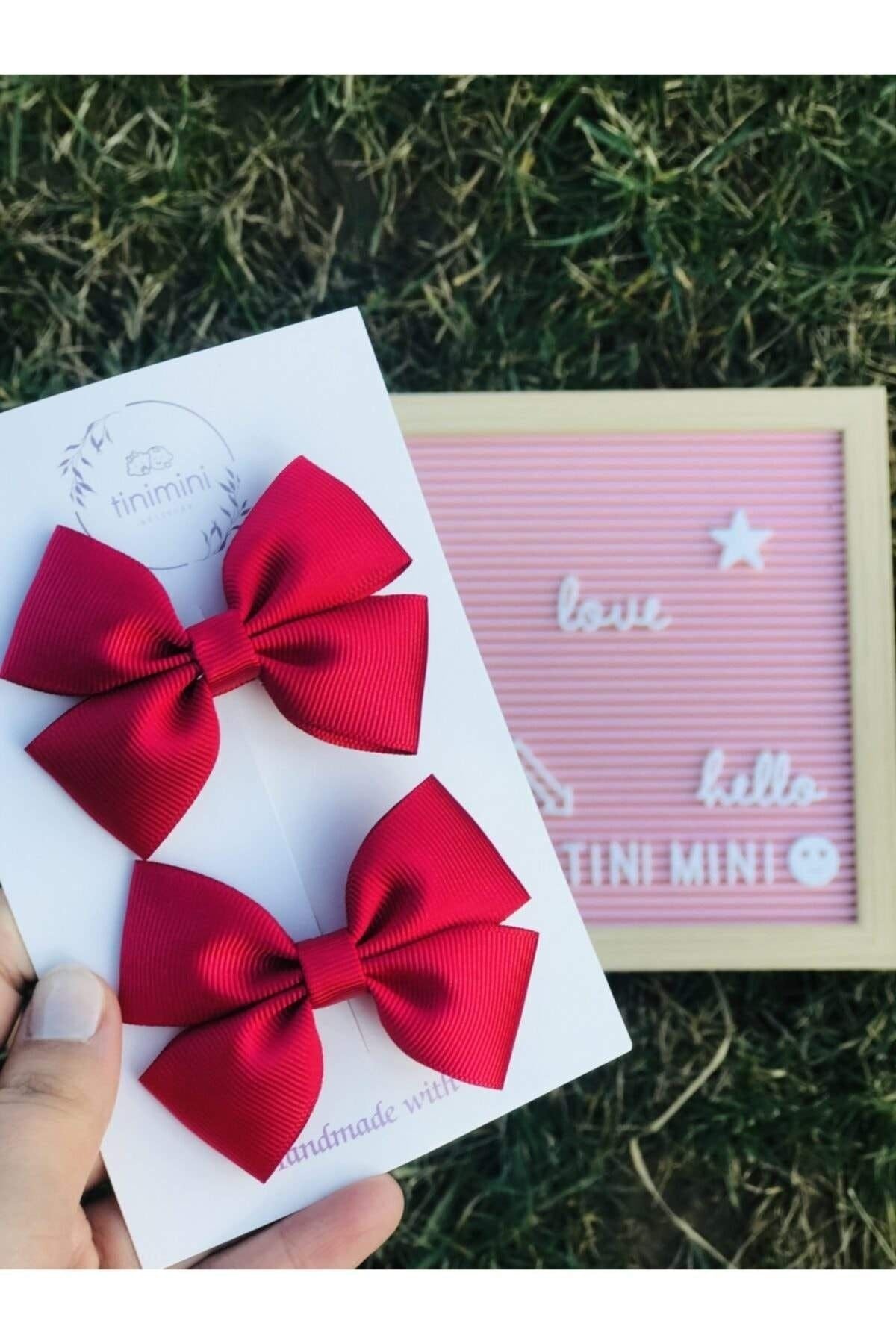 Kız Çocuk Beyaz Ikili Fiyonk Pens Toka Seti