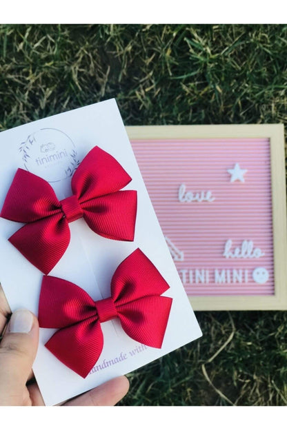 Kız Çocuk Beyaz Ikili Fiyonk Pens Toka Seti