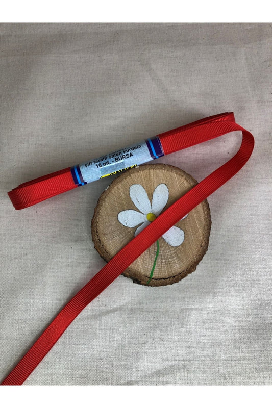 10 Metre Kırmızı Grogren Kurdele (1 Cm)