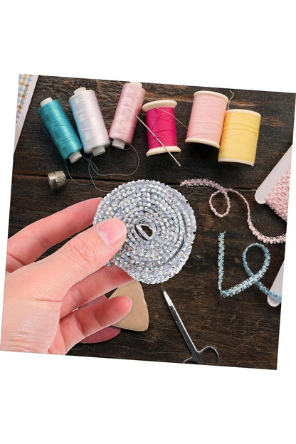 Hayal Model Gümüş Ütüyle Isıyla Yapışan Taşlı Şerit 2 cm 1 Metre