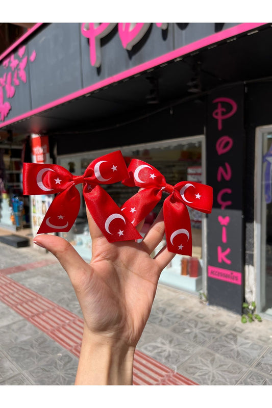 23 Nisan Tokası Kırmızı Fiyonk Ay Yıldızlı Pens Toka