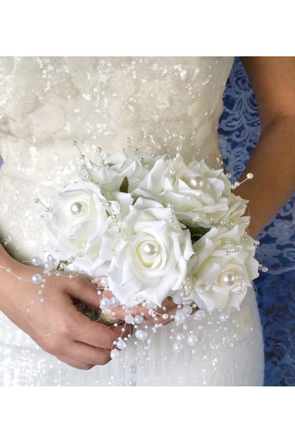 Inci Beyaz Gelin Buketi Ve Damat Yaka Çiçeği (DÜĞÜN, NİŞAN, KINA, EL BUKETİ, GELİN ÇİÇEĞİ, DAMAT)