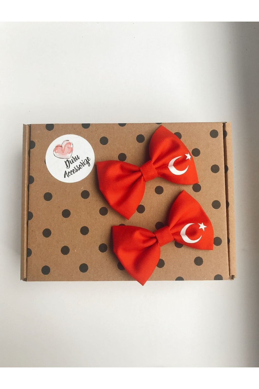 29 Ekim Türk Bayraklı Baskılı Kumaş Klips Toka 2li