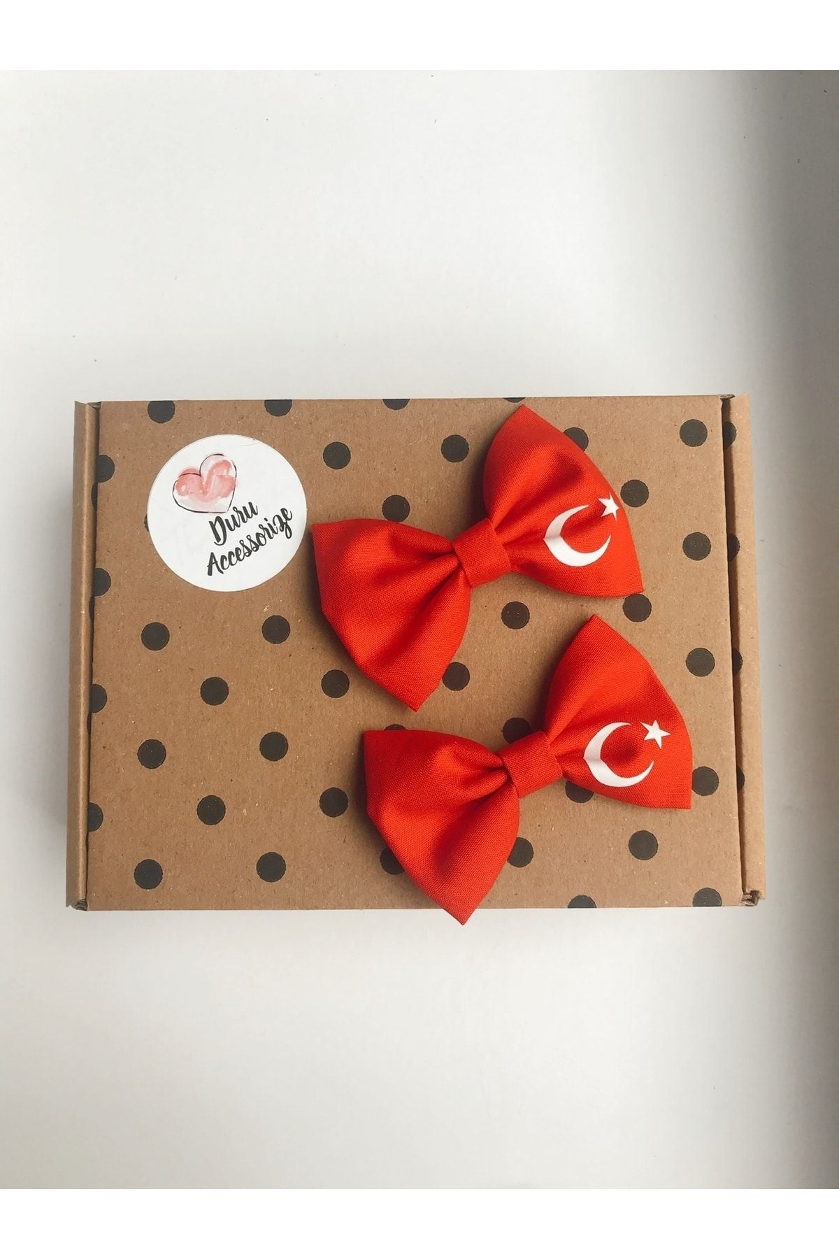 29 Ekim Türk Bayraklı Baskılı Kumaş Klips Toka 2li