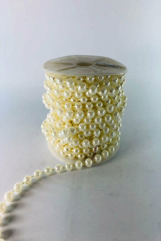 2 Meter Perlmuttband – 8 mm Creme | Zum Basteln und Dekorieren