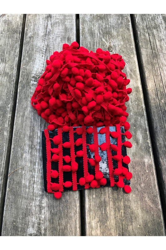 3 metre Kırmızı Şerit Ponpon