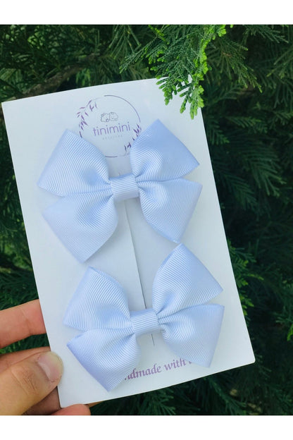 Kız Çocuk Beyaz Ikili Fiyonk Pens Toka Seti