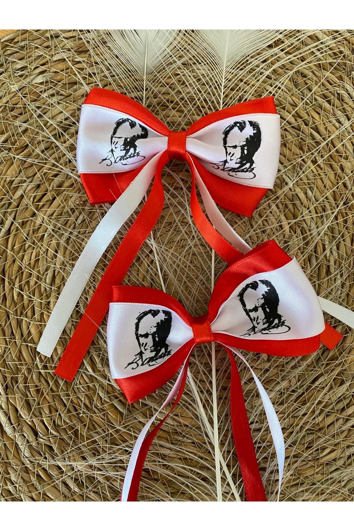 Atatürk desenli kurdeleli toka ( klips ) 2 'li