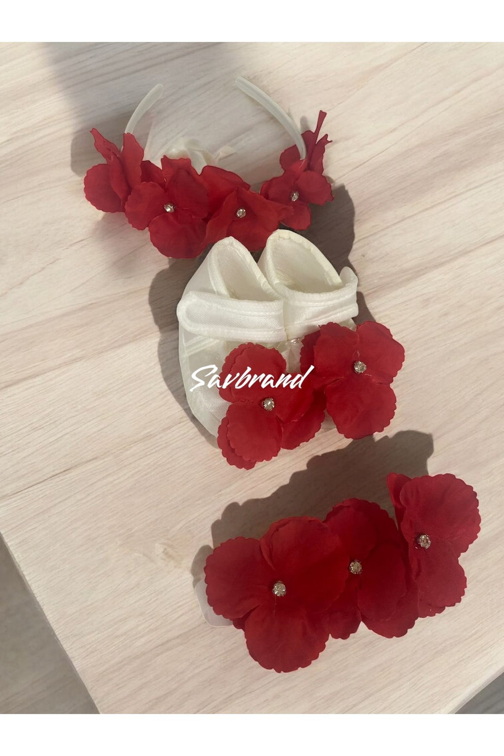 Ortancalı Lohusa Anne Tacı Bandanası ve Bebek Patiği