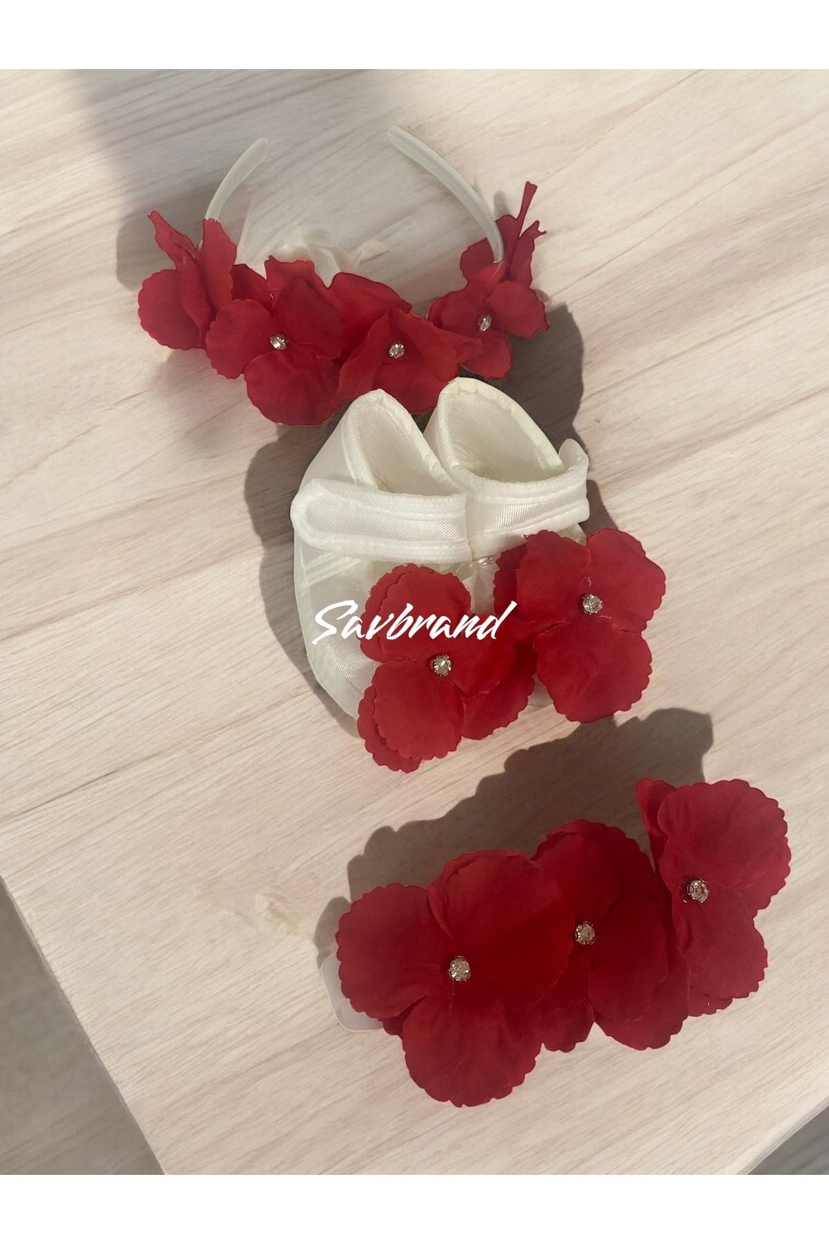 Ortancalı Lohusa Anne Tacı Bandanası ve Bebek Patiği