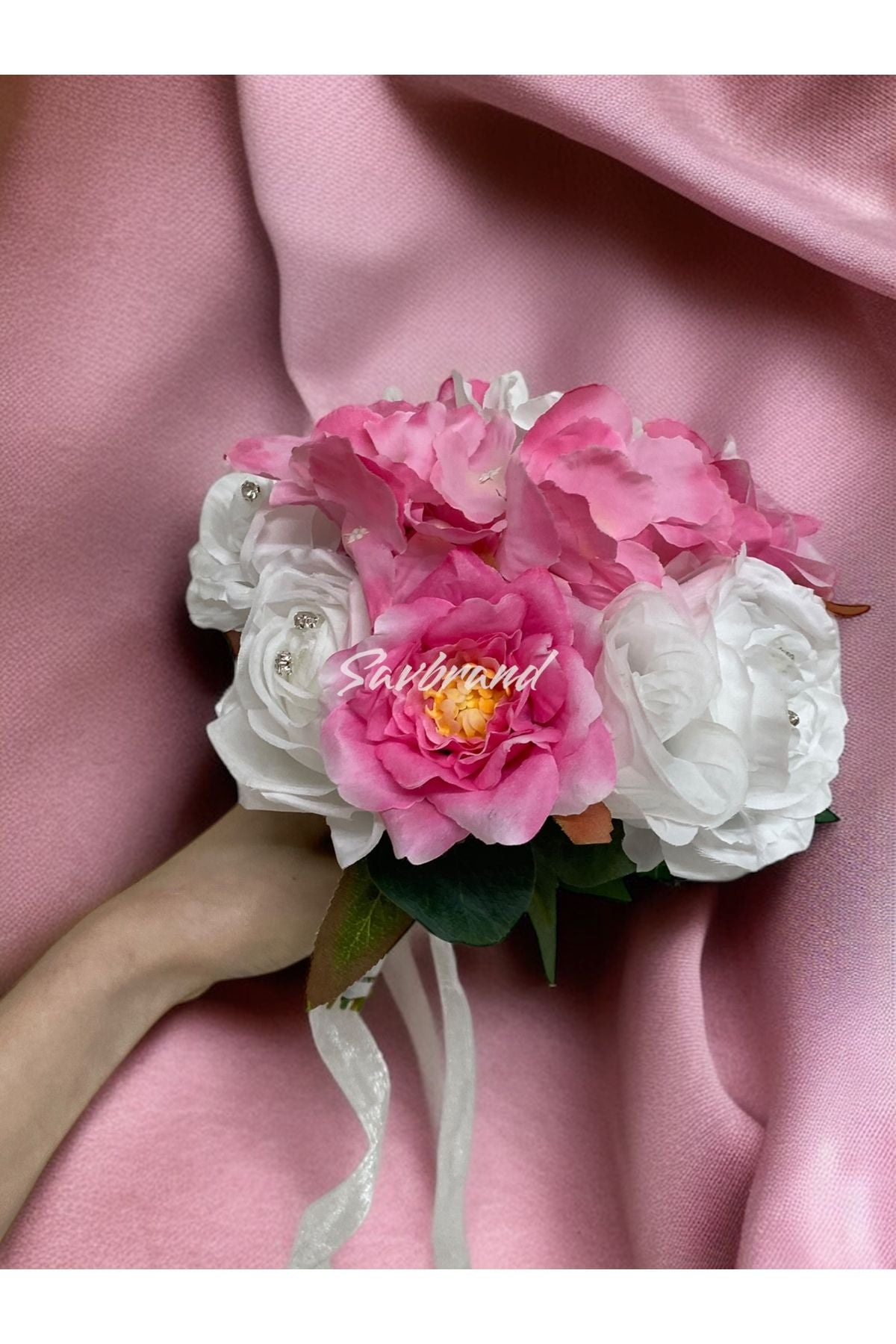 Rosa Brautstrauß aus Hortensien und Rosen