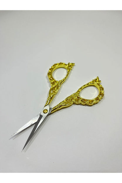 Nişan ve Söz Törenlerine Özel Gold Desenli Makas