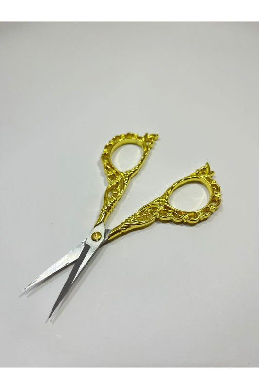 Nişan ve Söz Törenlerine Özel Gold Desenli Makas