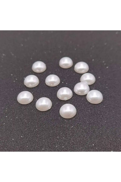 8mm Krem Renk Yarım İnci – El Sanatı ve Süsleme İçin (100 Adet)