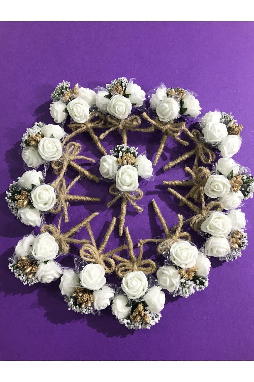 10 Boutonnieres - Boutonnieres des Bräutigams - Boutonnieres des Trauzeugen