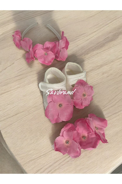 Ortancalı Lohusa Anne Tacı Bandanası ve Bebek Patiği