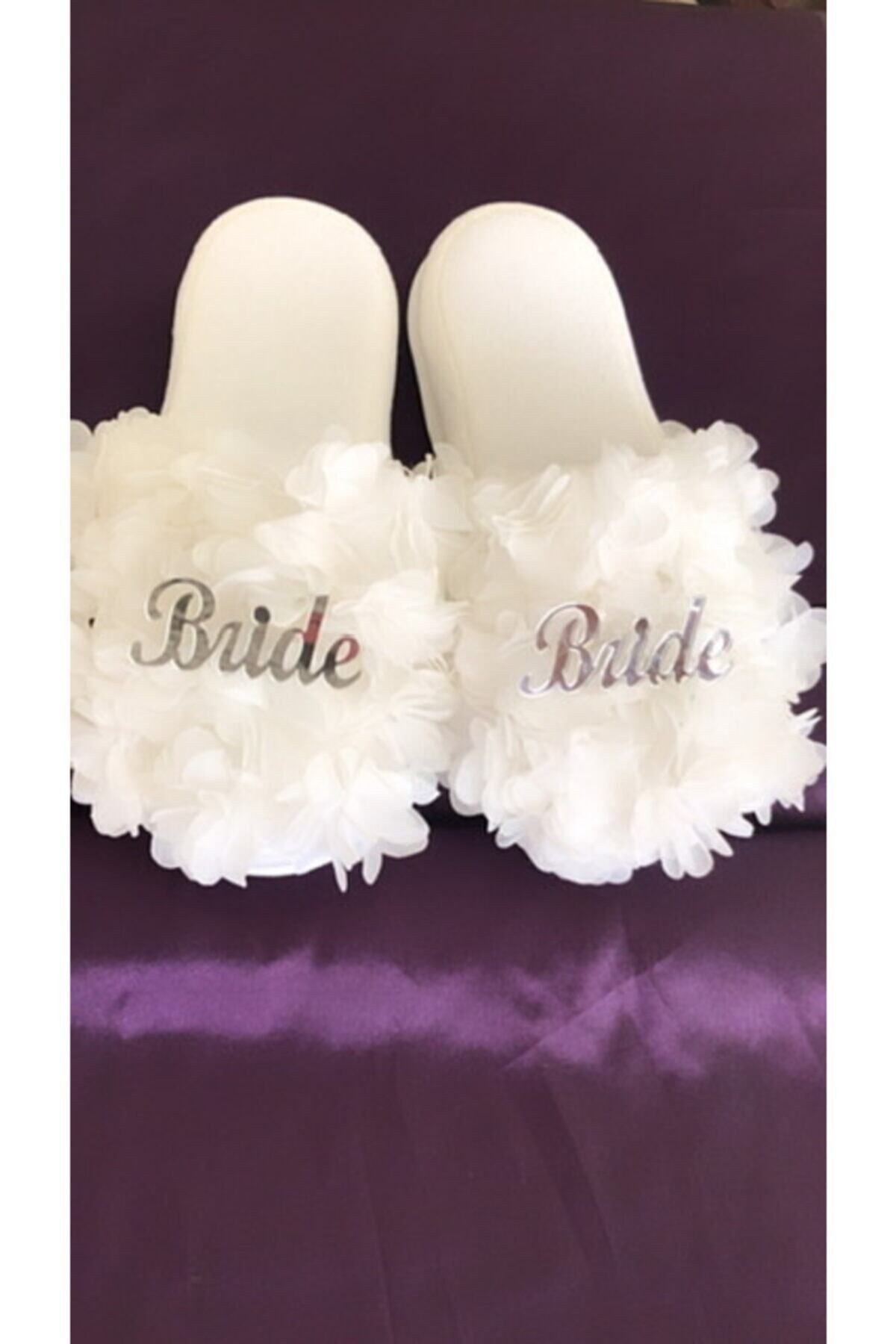 Kadın Beyaz Bride Terlik , Bride Gelin Terliği