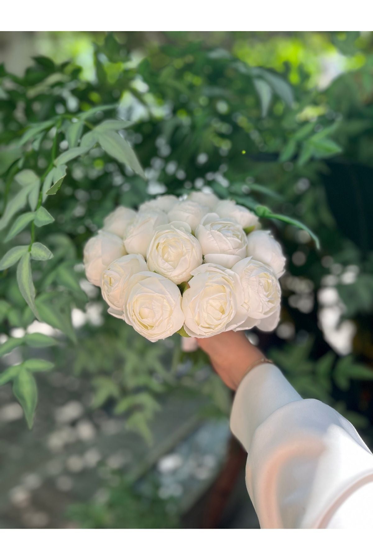 Pfingstrosen-Brautstrauß - Weißer Pfingstrosen-Brautstrauß - Blumenstrauß - Hochzeitsstrauß - Brautstrauß