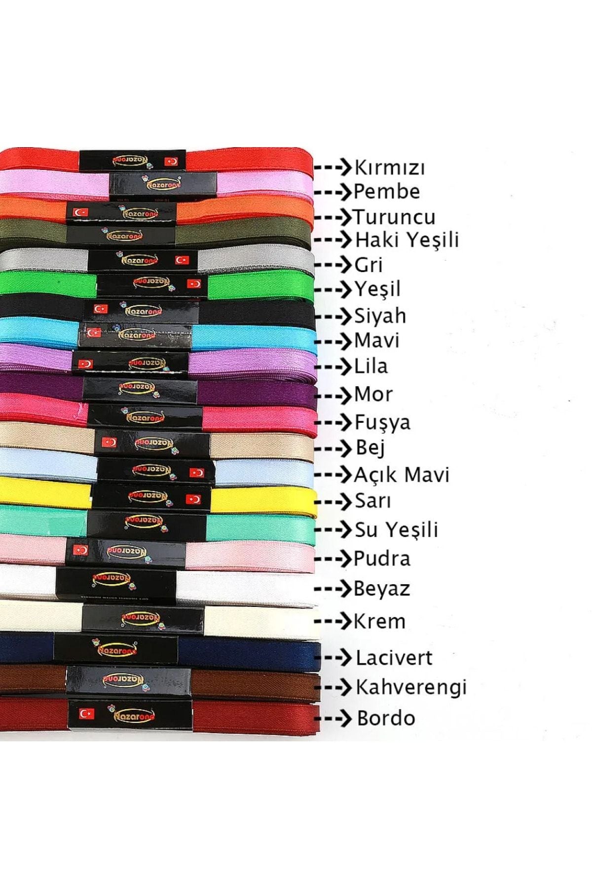 Yeşil Renk Saten Kurdele 1cm(10mm) 10metre