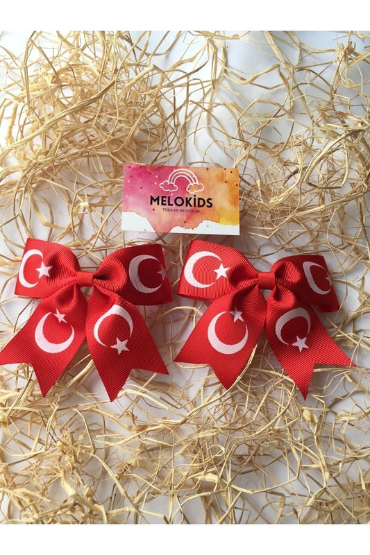 2 Adet Türk Bayrağı Klipsli Bayrak Toka