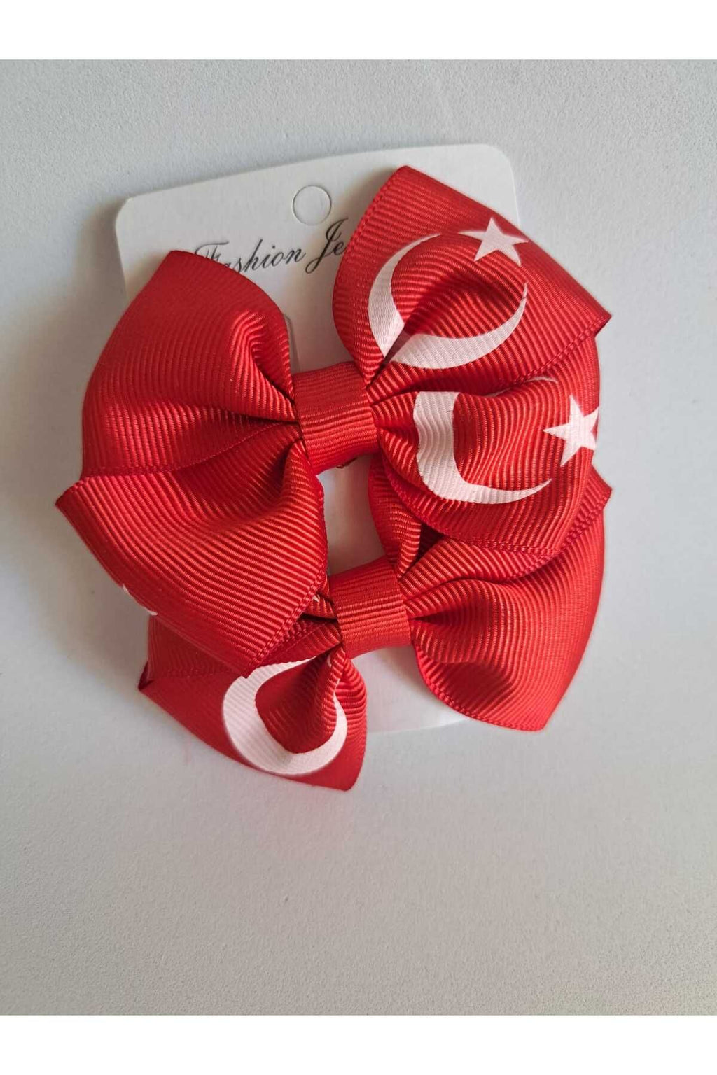 Kırmızı Beyaz Bayraklı 29 Ekim Klipsli Fiyonk Toka (2adet)