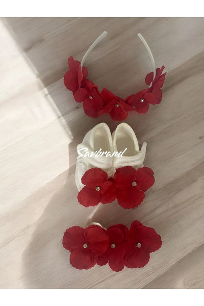 Ortancalı Lohusa Anne Tacı Bandanası ve Bebek Patiği