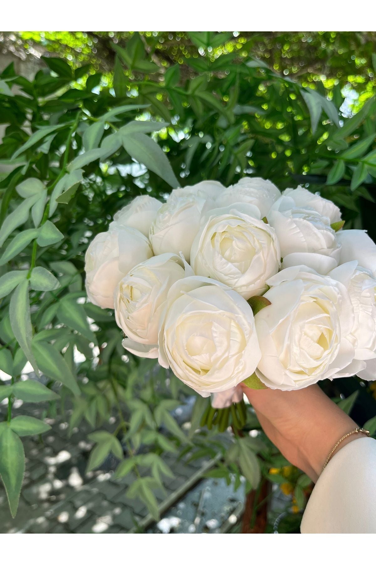 Pfingstrosen-Brautstrauß - Weißer Pfingstrosen-Brautstrauß - Blumenstrauß - Hochzeitsstrauß - Brautstrauß