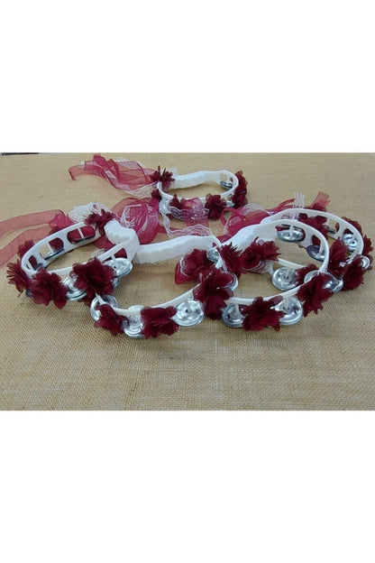 Burgunderrotes Henna-Tamburin, 10 Stück