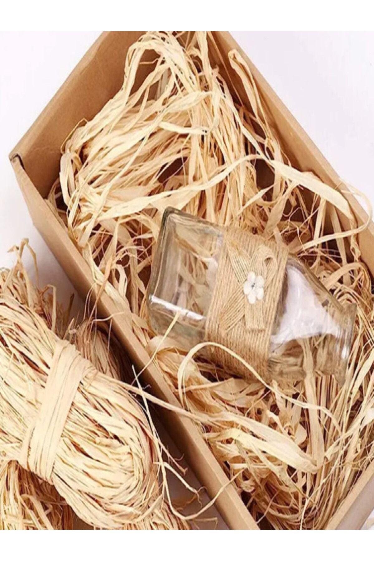 50 gr Doğal Rafya Demeti Hediye Paketleme için Bahçe Rafya İpi, El İşleri,