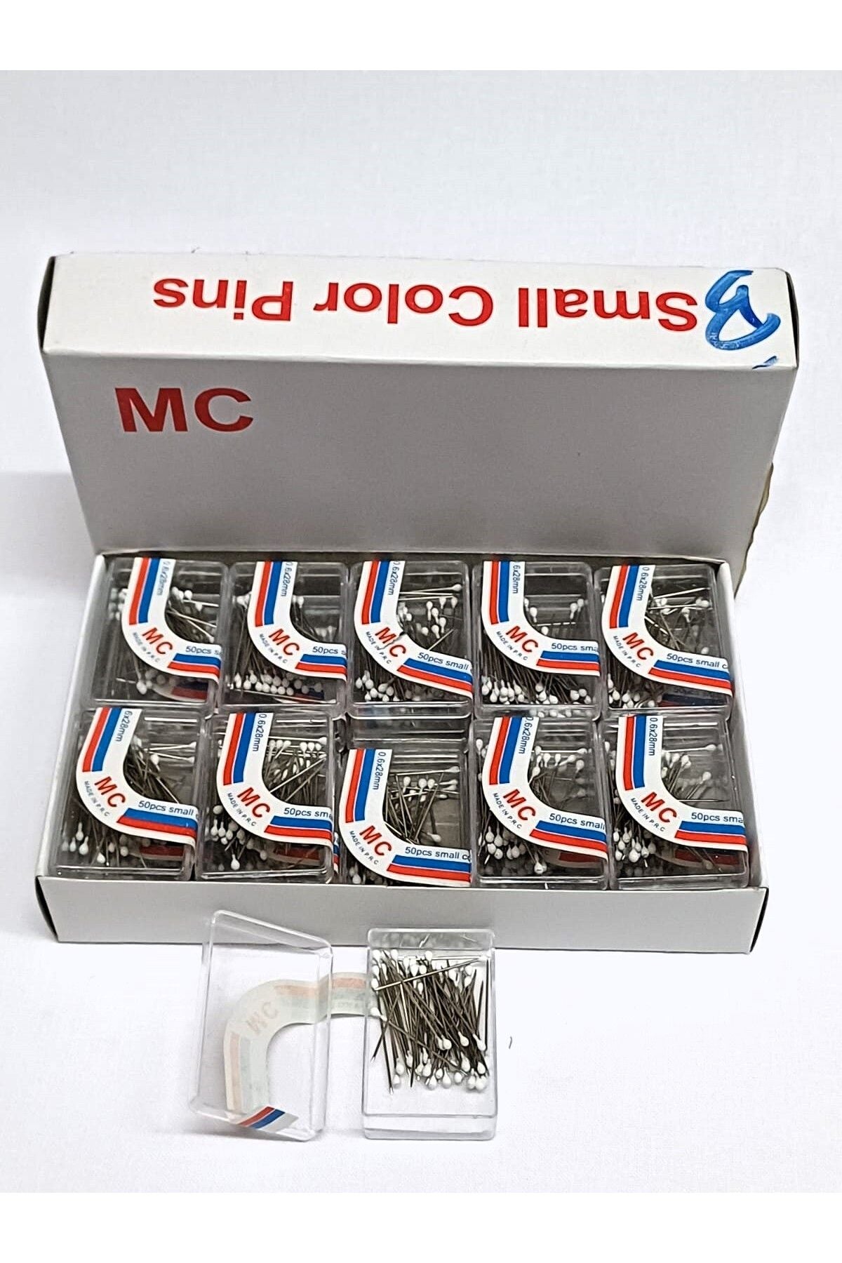 Emaille-Anstecknadeln mit weißem Kopf, 20 Packungen mit je 50 Stück (1000 Stück)