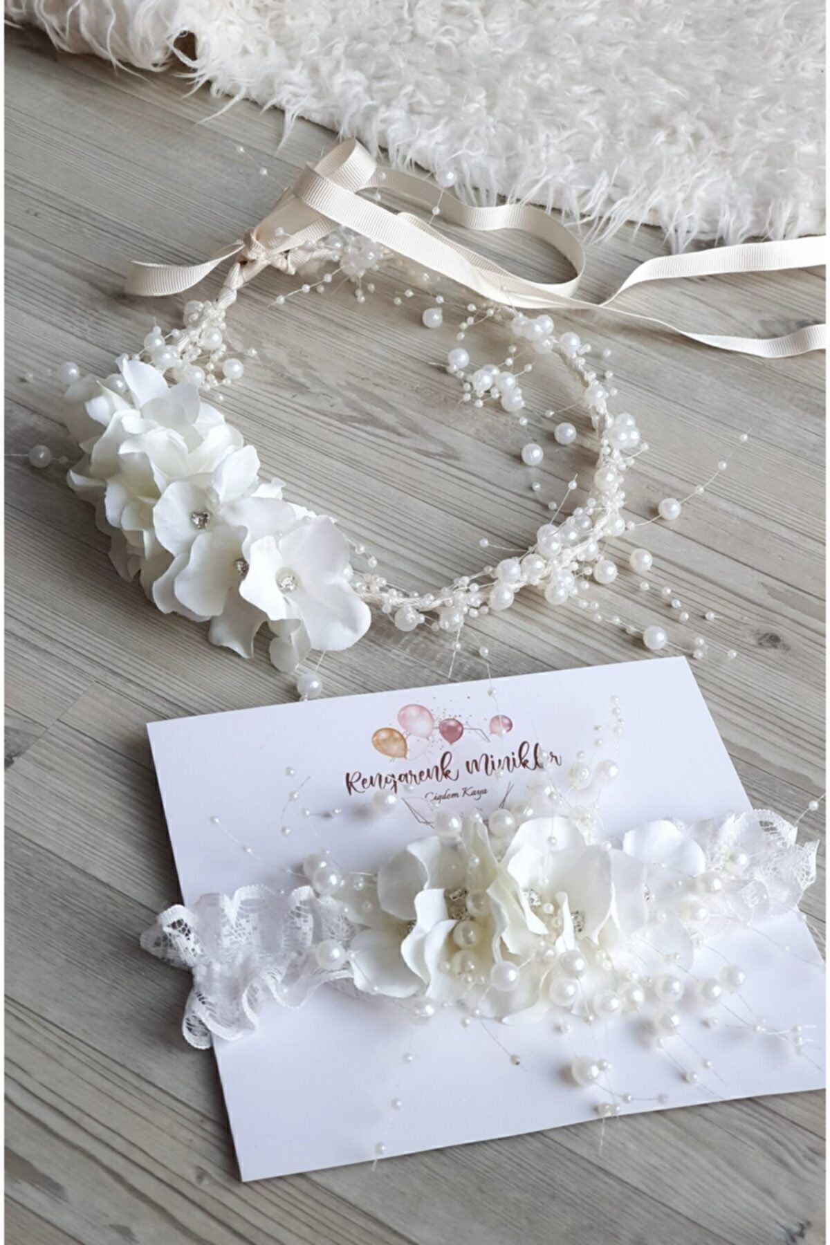 Schwangerschaftskronen-Set mit Perlen und Blumen für Mutter und Baby, spezielles Design