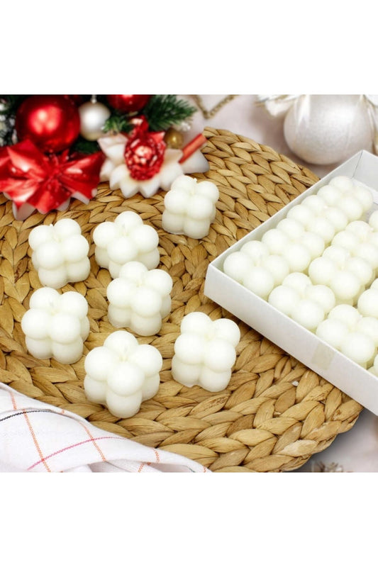 7 Adet Bubble Mum , Nikah Şekeri Süsleme , Beyaz Bubble Mum Nikah Şekeri