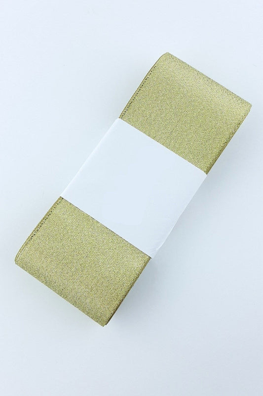 Gold Simli Saten Kurdele 1 Metre En 6 Cm