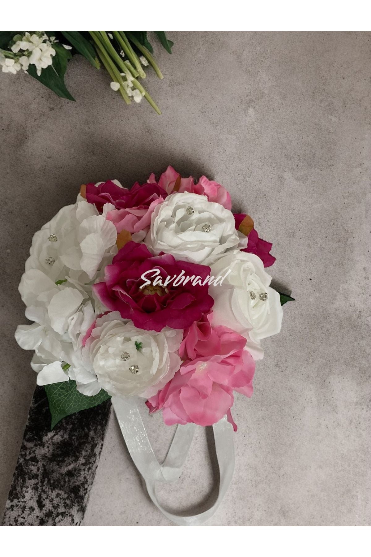 Brautstrauß in Fuchsie und Rosa