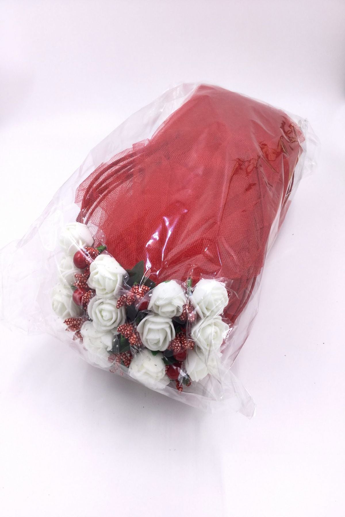 Speziell für Ihre Feier: Rot-weiße Blumenkrone für Brautjungfern, 6-teilig