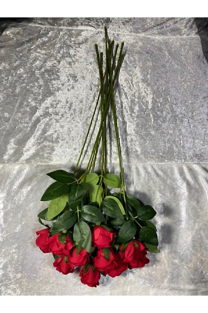 Künstliche Samtrosen 10 Stück Rot 50 cm Serie 245Y