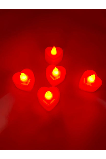 Herzförmige batteriebetriebene LED-Kerzen (5er-Pack) – Love-Filled Lights