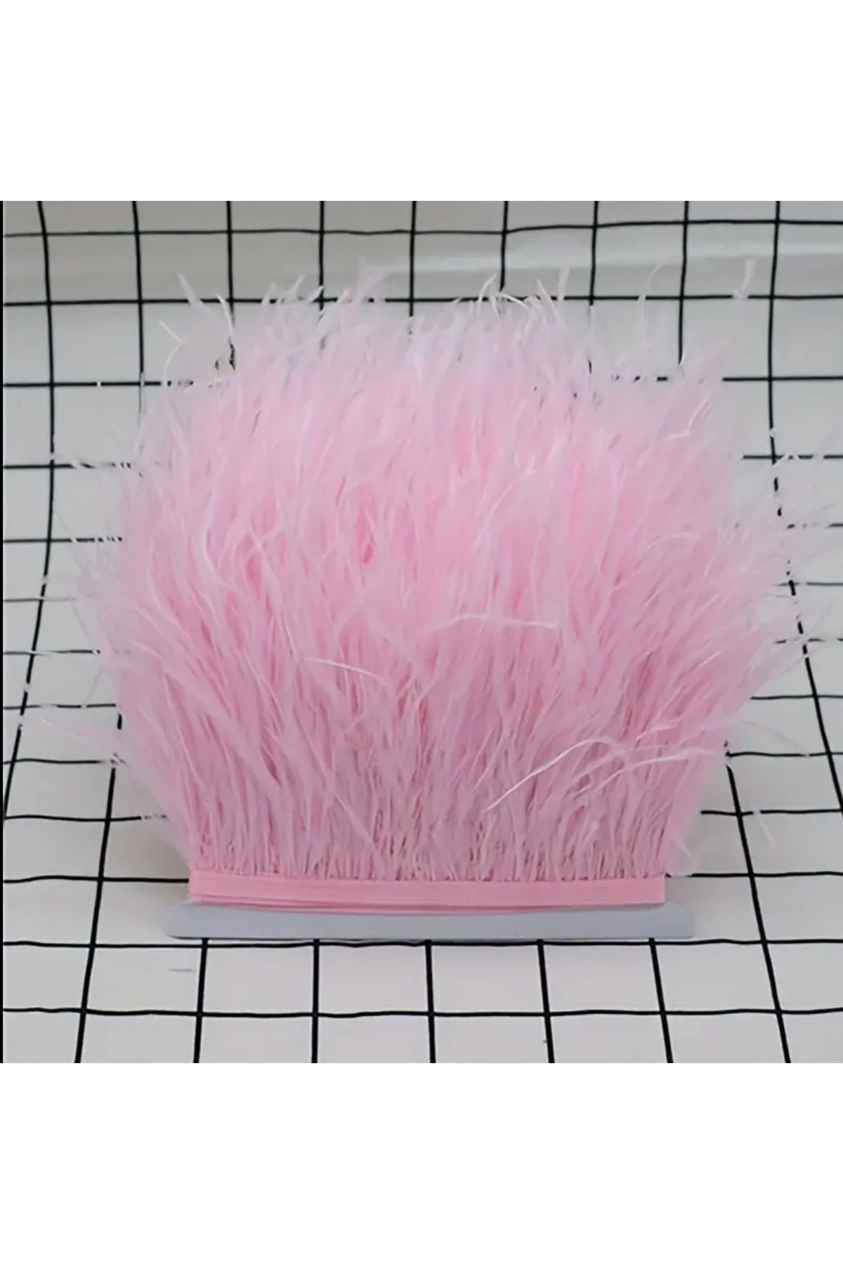 Pembe Deve Kuşu Tüyü 1 Metre | Deve Kuşu Tüyü Süsleme Aksesuarı