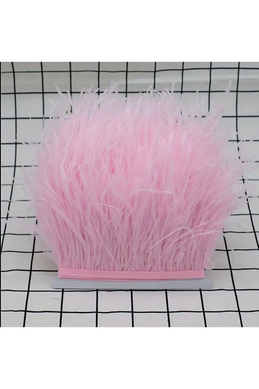 Pembe Deve Kuşu Tüyü 1 Metre | Deve Kuşu Tüyü Süsleme Aksesuarı