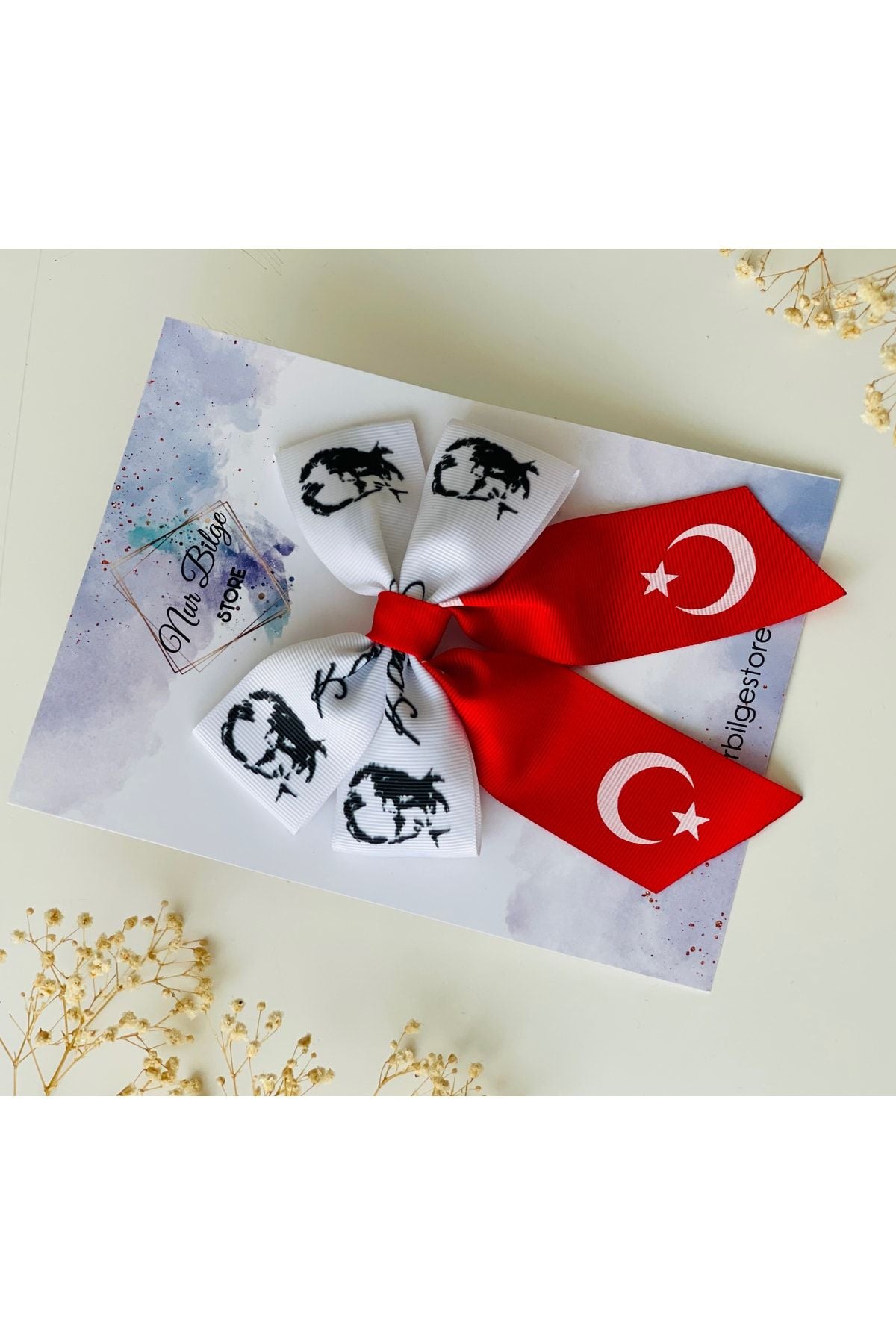 Atatürk Ve Bayraklı Kurdele Toka Klipsli 23 Nisan Bayram Tokası