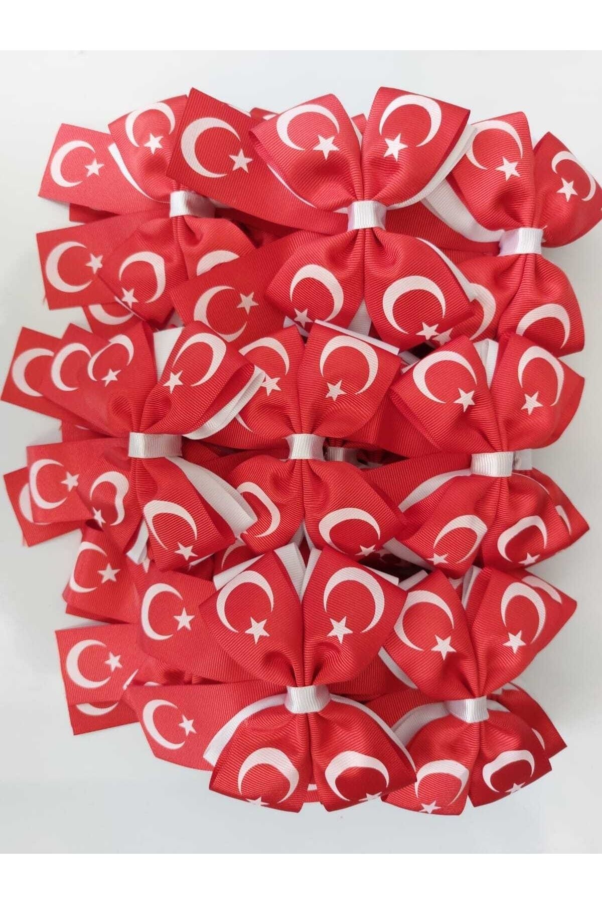 23 Nisan Ay Yıldız Türk Bayrağı Baskılı Kombin Toka Kırmızı Beyaz (paket Içeriği 11 Adettir.)