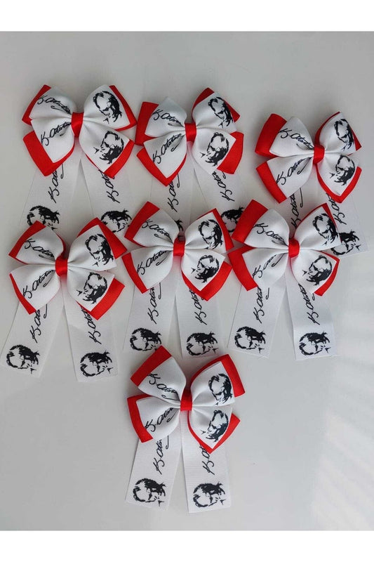 23 Nisan Atatürk Baskılı Kombin Toka Kırmızı Beyaz (paket Içeriği 12 Adettir.)